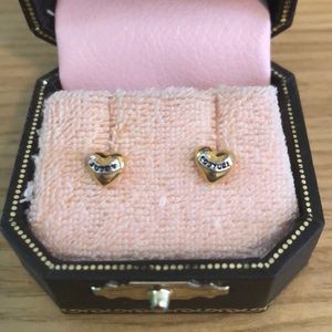 Juicy Couture puff heart gold earrings